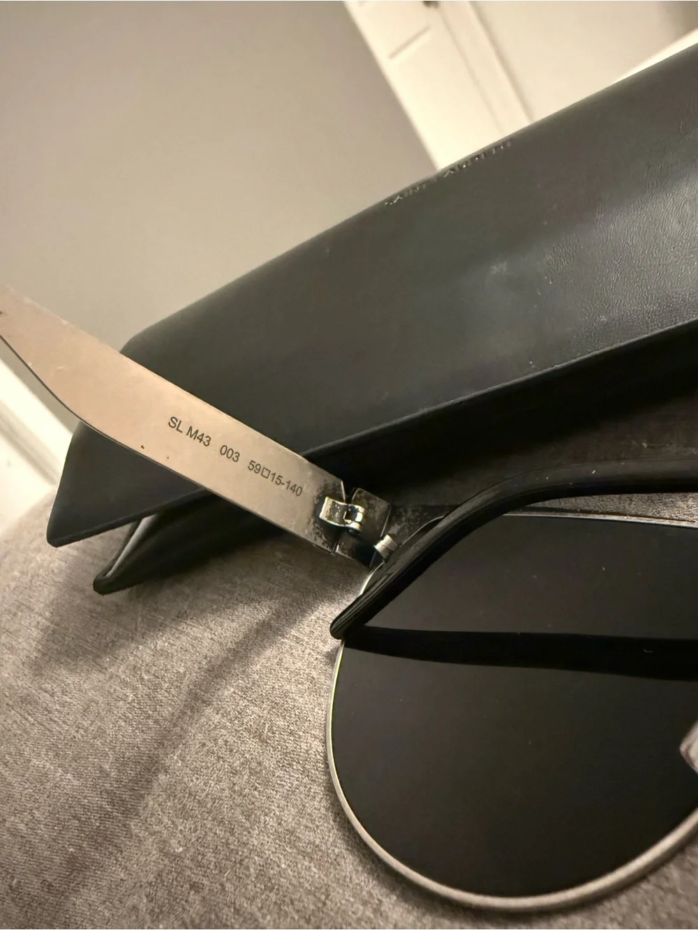 YSL Saint Laurent Silver Metal Womens Sunglasses SL M43